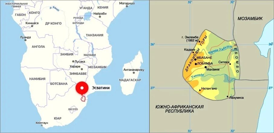 Свазиленд на карте. Королевство Свазиленд на карте. Свазиленд на карте Африки. Государство Свазиленд на карте.