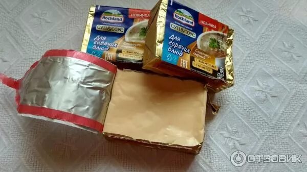 Сыр для супа фото 392 отзыва на Сыр плавленый Hoсhland, СУП&СОУС, блок сливочно-сырный, 50 г от по