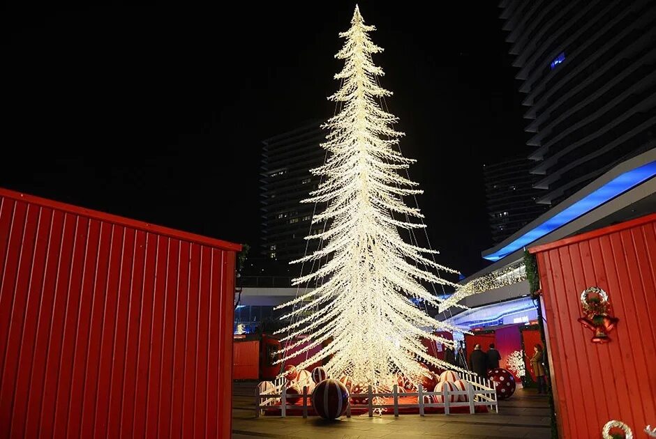 Новогодняя ель. Новогодняя елка. Рождественская елка в рио де жанейро. Самая высокая елка. Самая большая елка.