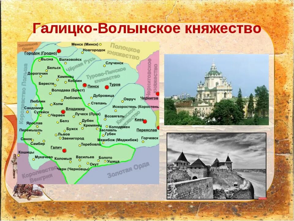 История галицкой руси. Карта Галицко Волынского княжества 12 века. Города Галицко-Волынского княжества 6 класс. Галицко Волынское княжество 12-13 века город. Галич Волынское княжество.