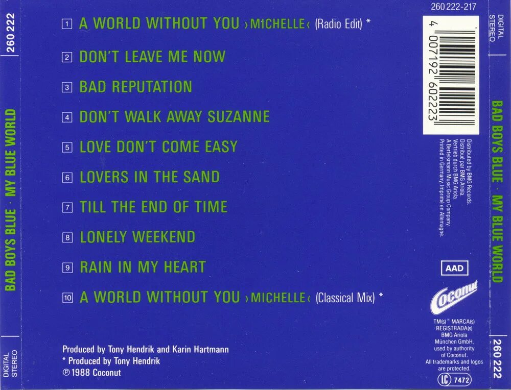 Синий мир текст. 1988 Bad boys Blue my Blue World LP. Диски компакт CD Bad boys Blue. Bad boys Blue диск CD. Обложки дисков Bad boys Blue.
