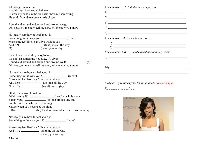 Stay Rihanna текст. Rihanna Diamond Worksheets. Rihanna stay Worksheets. Rihanna Rehab текст.