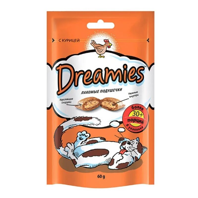 Подушечки для кошек. Лакомство дримис лакомые подушечки 60г. dreamies с курицей 60г. dreams лакомство для кошек. dreamies лакомство с курицей 60г.