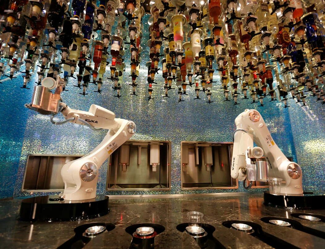 Робот бармен. Робот бар. Роборука бармен. Оборудование робот-бар.