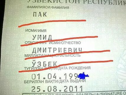 Фамилия пак