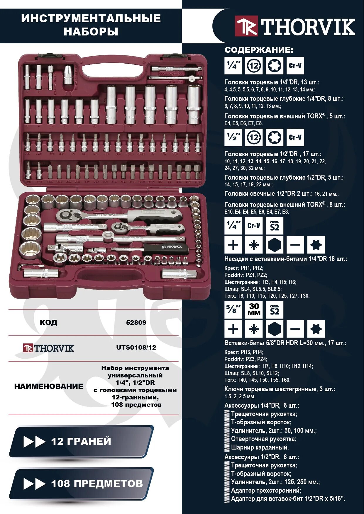 Торвик. Набор инструментов thorvik 108. набор инструментов thorvik uts0108. торвик 60 предметов набор инструментов. thorvik uts010812.