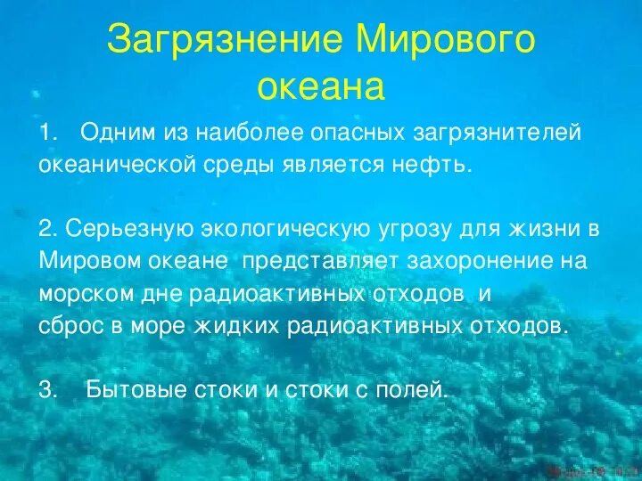 Сообщение жизнь в океане 6 класс география