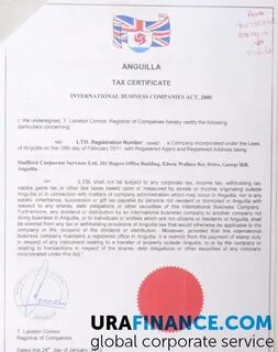 Сертификат налогового резидентства