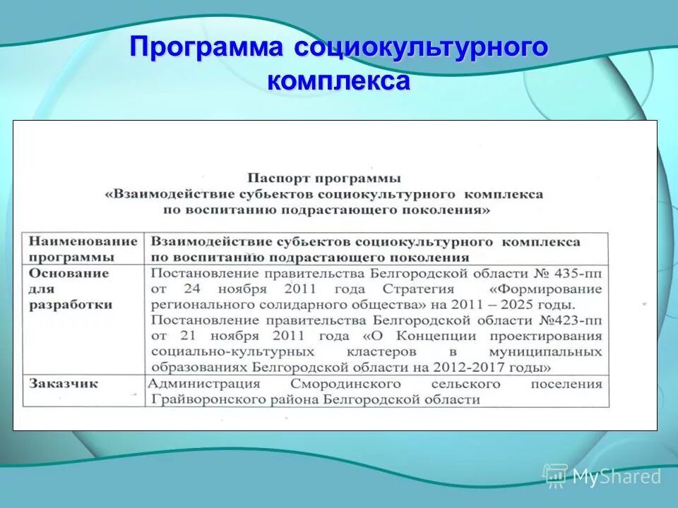 Социокультурные программы. Социокультурные программы