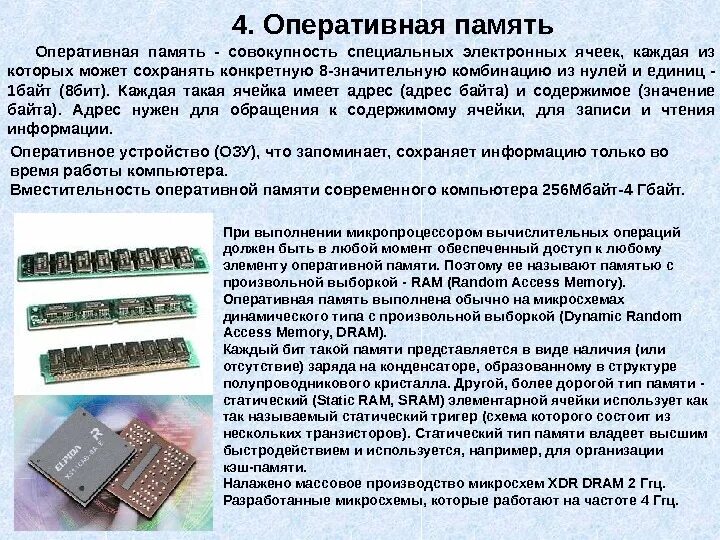 Для чего предназначена память компьютера ответ. Оперативная память ячейки памяти. ячейка оперативной памяти это. типы ячеек оперативной памяти. озу принцип записи.