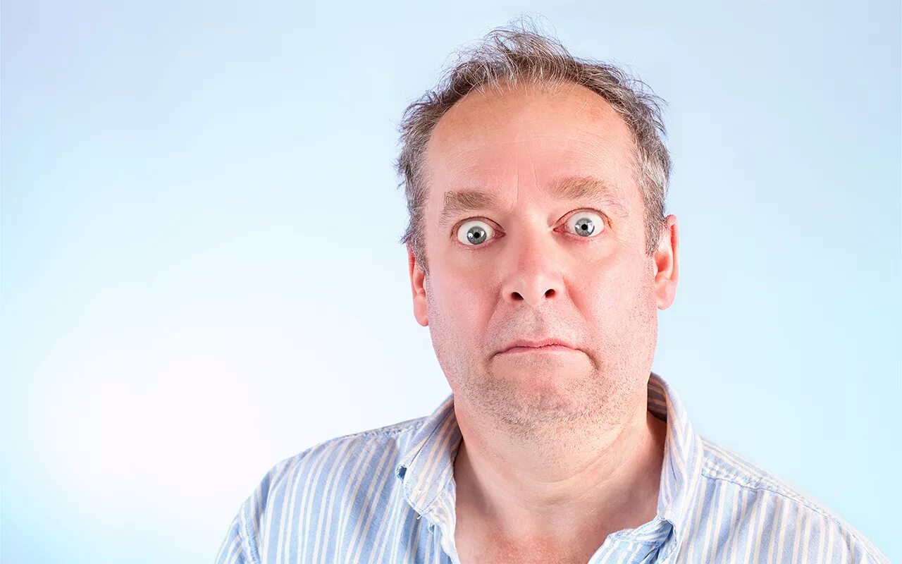 The old man is frightened