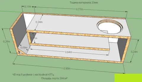 Короб сабвуфера 8