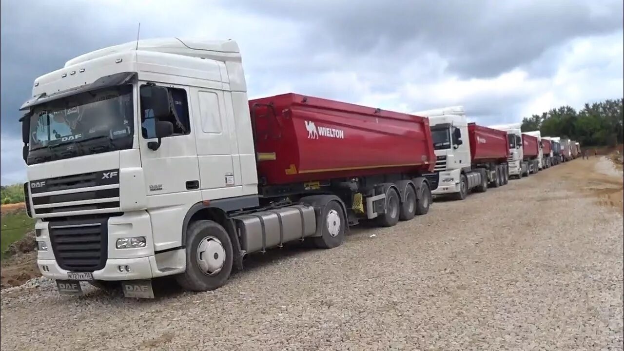 Вольво большегруз 40. DAF XF 105 Тонар. Даф 105 с полуприцепом самосвал Велтон. Даф 105 Тонар зерновоз.