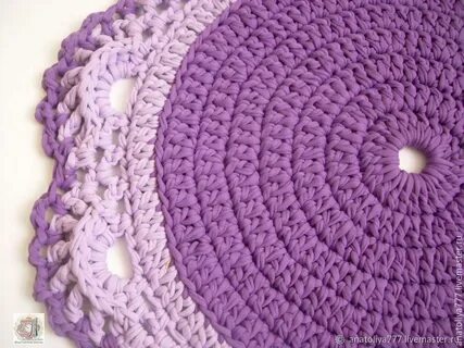 Круглые коврики крючком из трикотажной пряжи