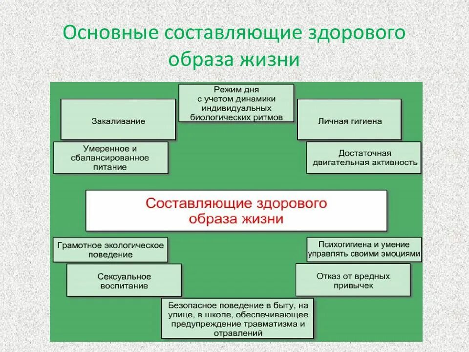 Тема по обж здоровье 8 класс. Основные составляющие ЗОЖ ОБЖ 10 класс. Здоровый образ жизни и его составляющие ОБЖ 9 класс. ОБЖ ЗОЖ И его составляющие конспект. Составляющие здорового образа жизни ОБЖ.