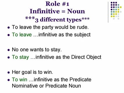 Adjective infinitive