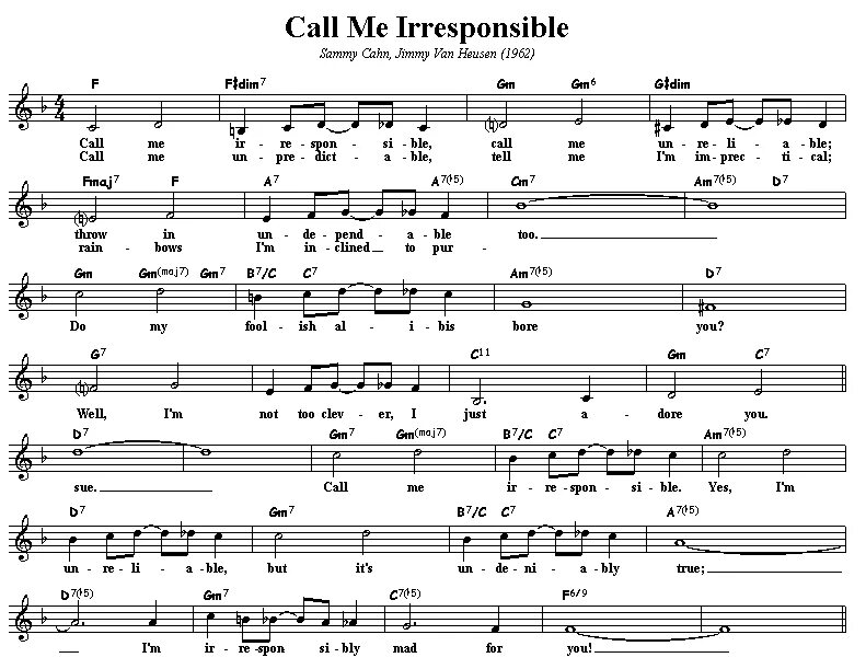 Call me irresponsible. Miss Jones. Have you met Miss Jones Ноты. Call me irresponsible Ноты стандарта. Перевод песни meet you the graveyard cleffy