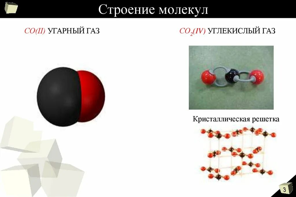Оксид углерода 4 имеет кристаллическую решетку. Оксид углерода 4 имеет кристаллическую решетку