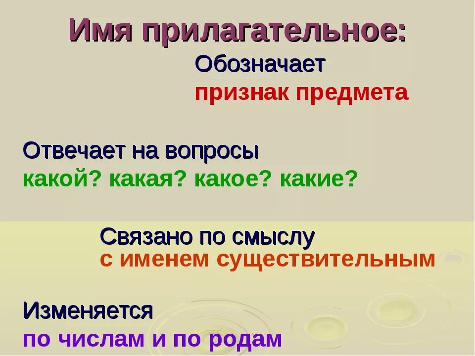 Что обозначает имя прилагательное в предложении