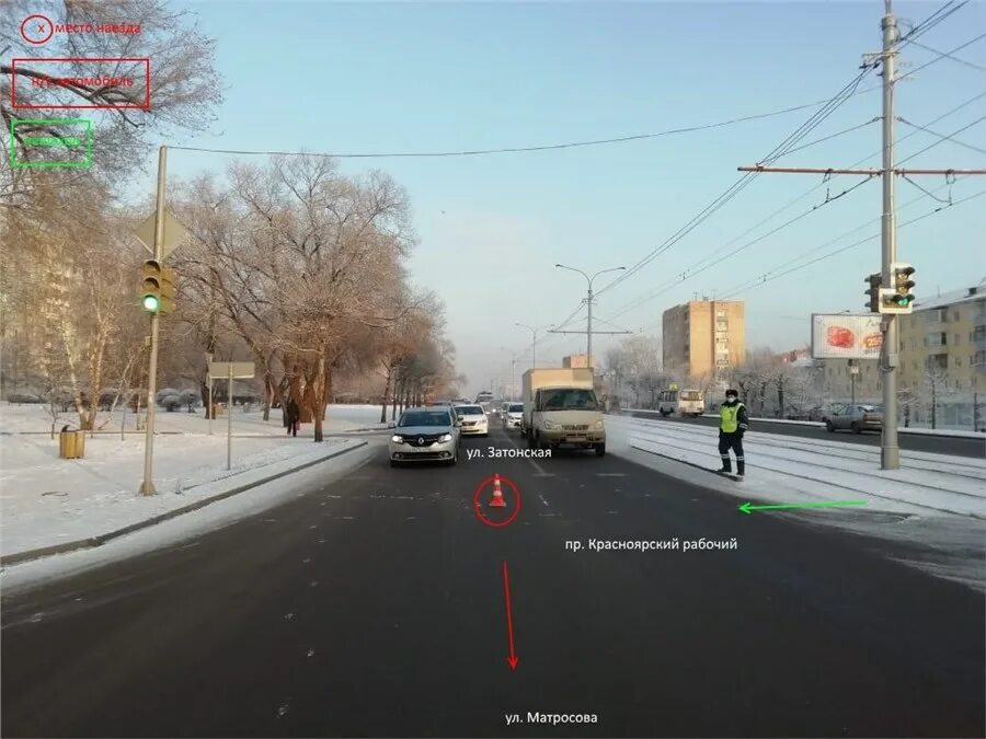 Сбили пешехода 360 градусов. 7.12.2017 Красноярск наезд на пешехода.