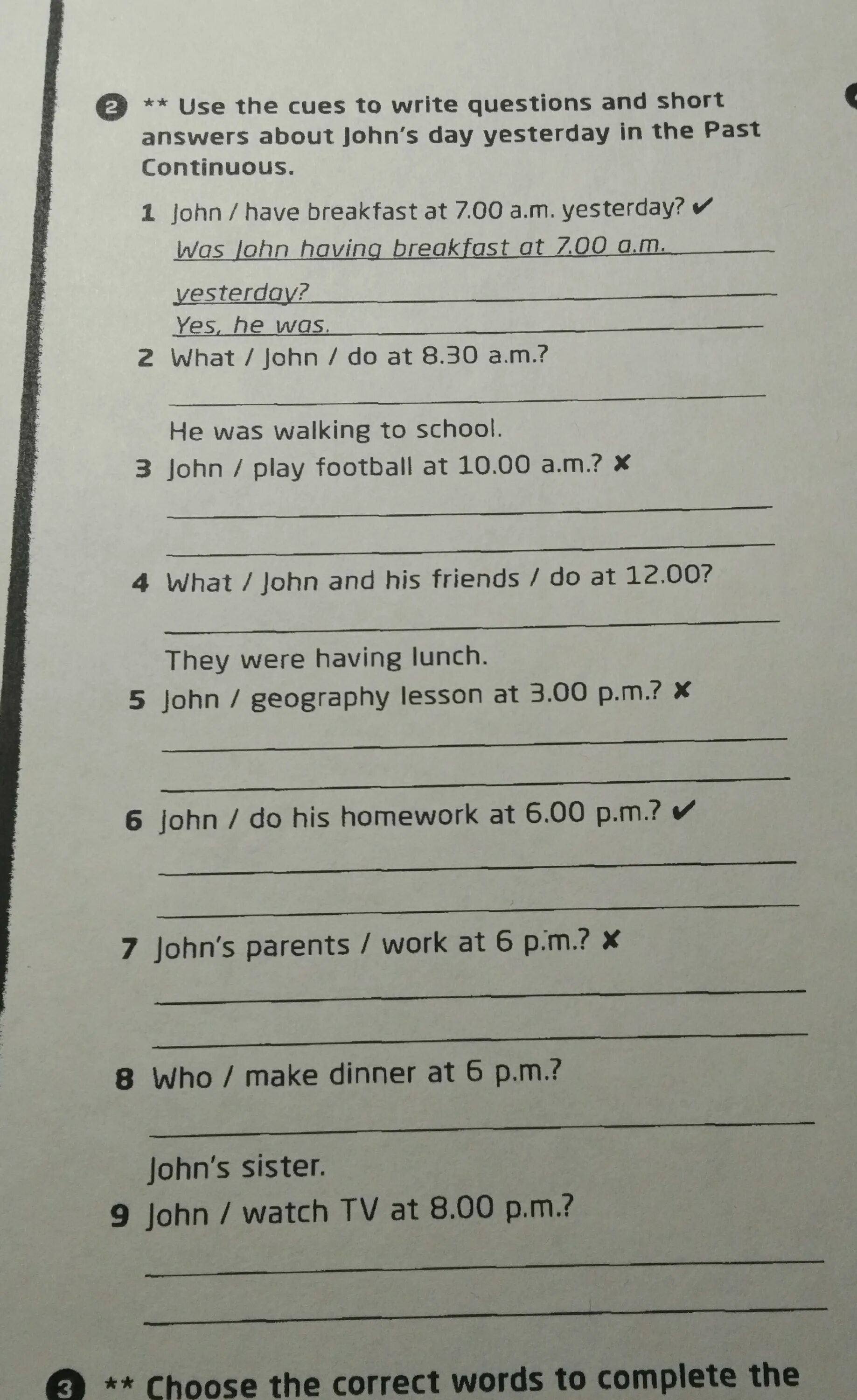 Write short answers to these questions. Use the cues to write questions and answers. make questions and answers. then write questions and answers about the sphinx.