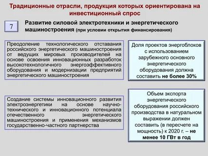 Основные отрасли производства традиционные