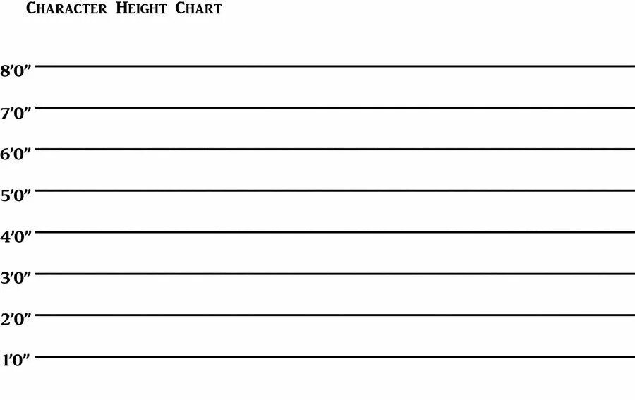 Линейка роста. Шкала роста для персонажей. Линейка роста персонажей. Height Chart.