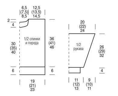 Свитер выкройка спицами - 90 фото