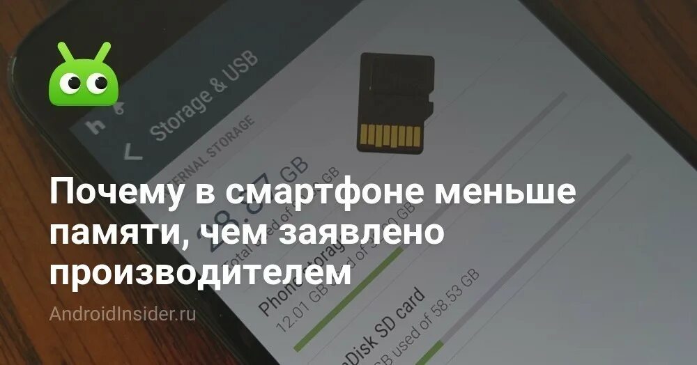 Почему телефону мало памяти