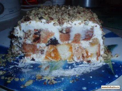 Торт лабиринт с черносливом и курагой