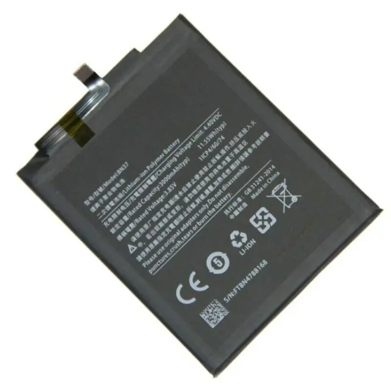 37 3000. Аккумулятор (акб) для xiaomi redmi 6/6a [bn37] 3000mah oem, оригинал 100%.