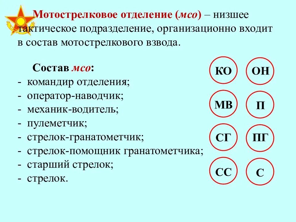 Состав мотострелкового взвода