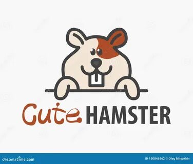 Logo Template with Cute Hamster. 