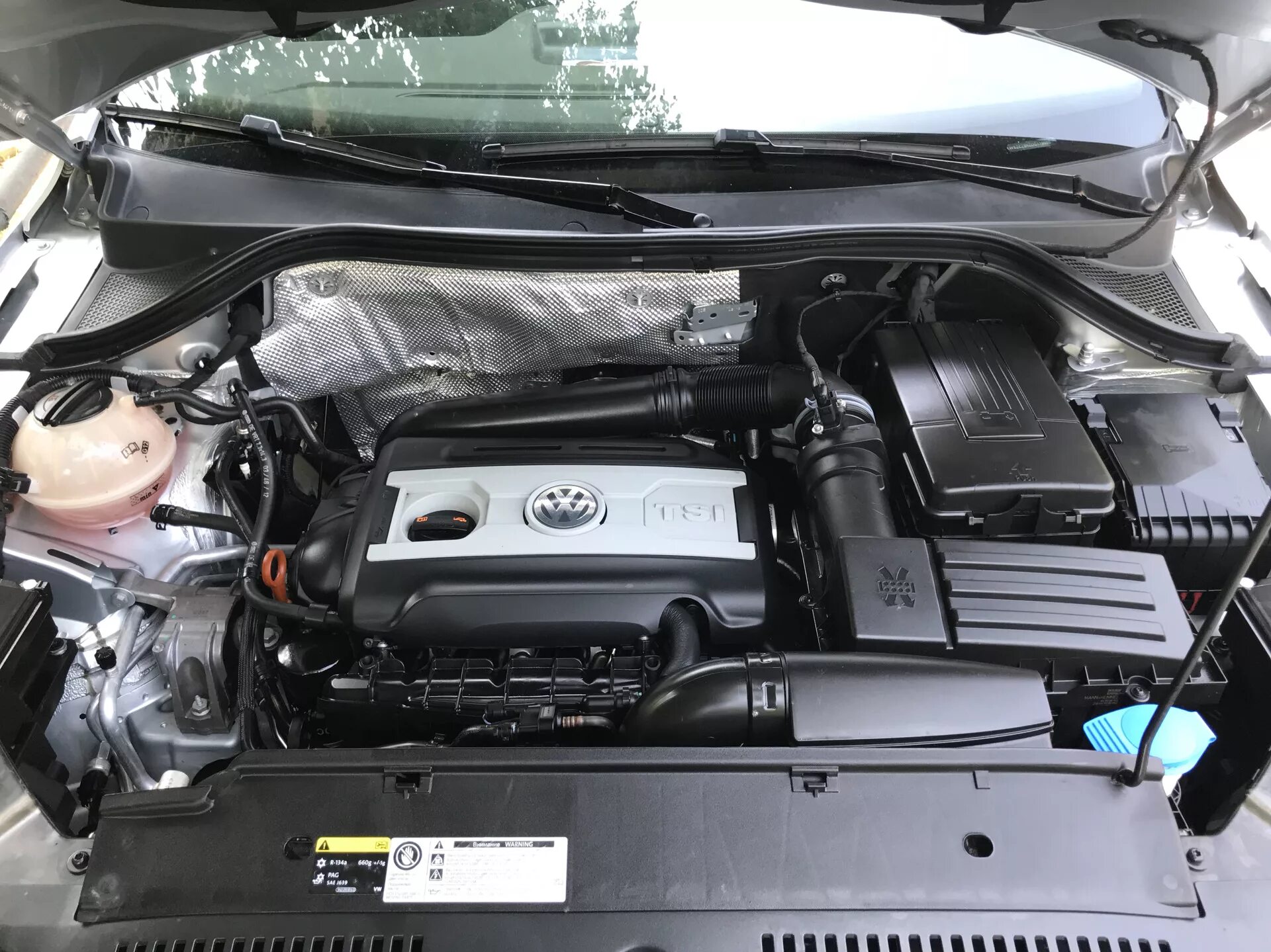 Помыл двигатель, нашел номер, прикрепил москитную сетку. - Volkswagen Tiguan (1G
