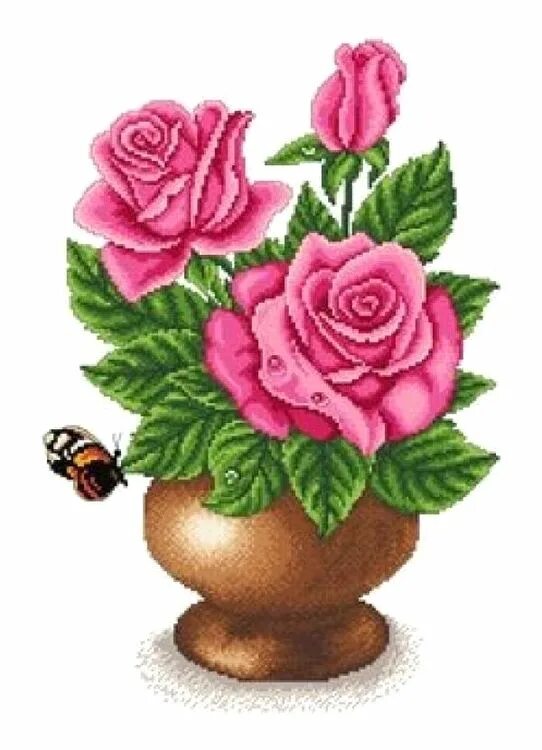 Cross stitch flowers, Cross stitch rose, Cross stitch
