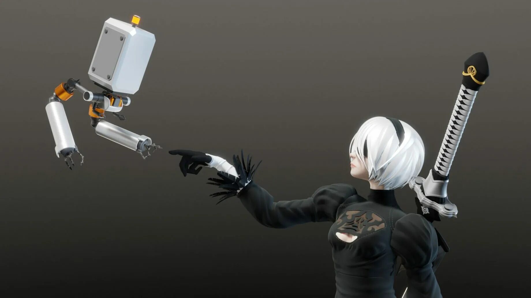 Near automate. Робот 2b из NIER: Automata. Дрон 2b NIER Automata. 2b NIER И робот. NIER 2b +18.