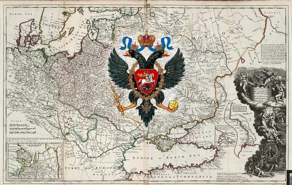 Карта Российской империи 1721 года. Карта Российской империи при Петре 1.