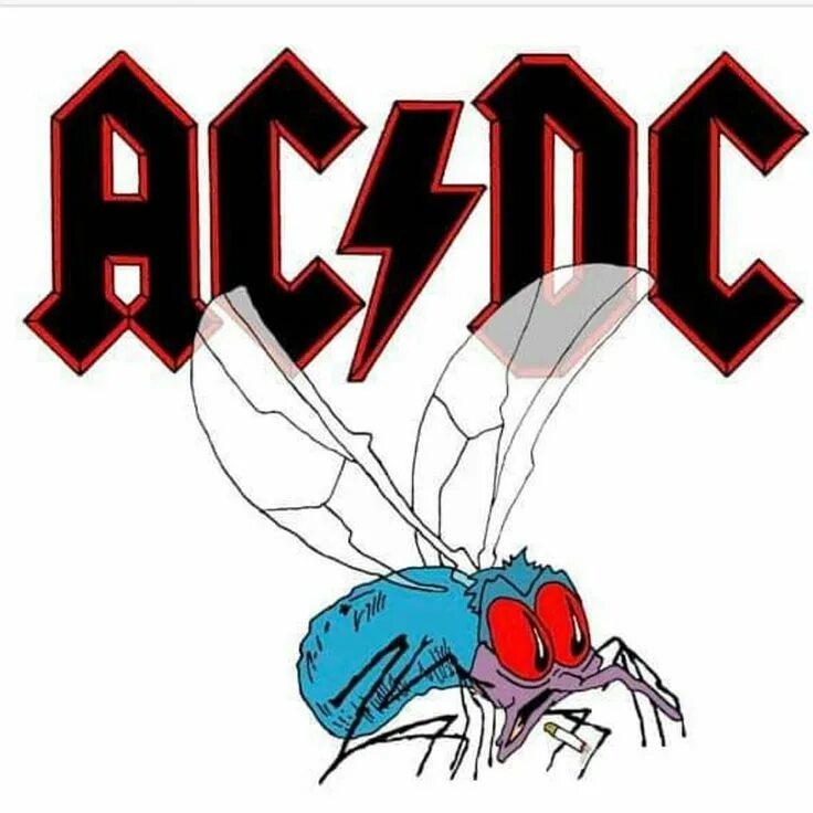 Рисунок ac dc. AC DC Fly on the Wall обложка. AC DC Муха. AC DC Муха на стене. AC DC комар.