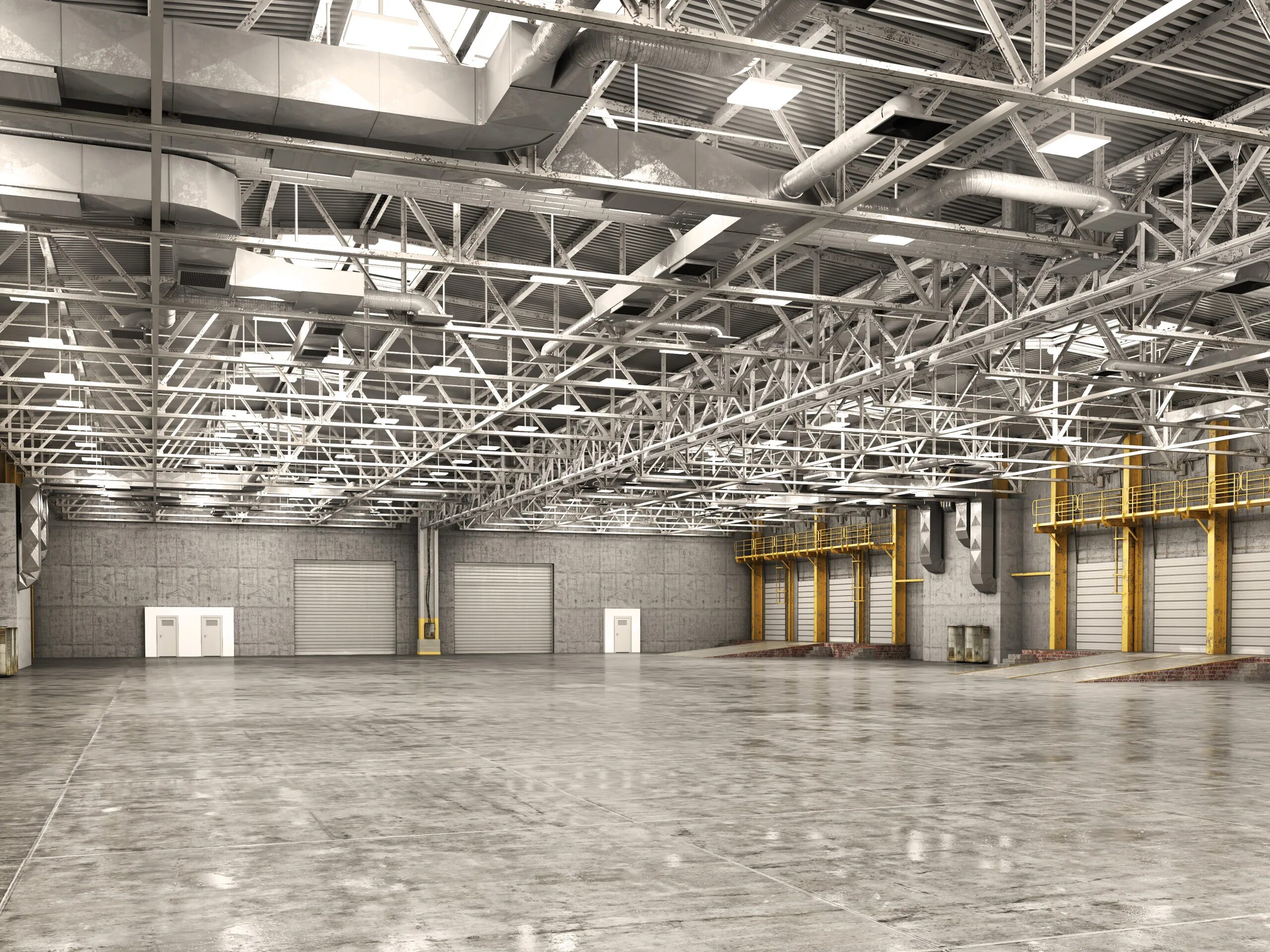 Inside factory. Factory inside. inside factory fhd. empty hangar. inside the factory model.