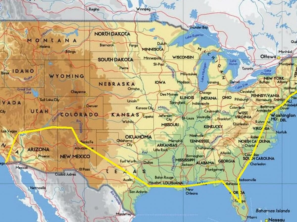 Карты сша 4. Физическая карта сша. географическая карта сша. география сша карта. штаты америки на физической карте.