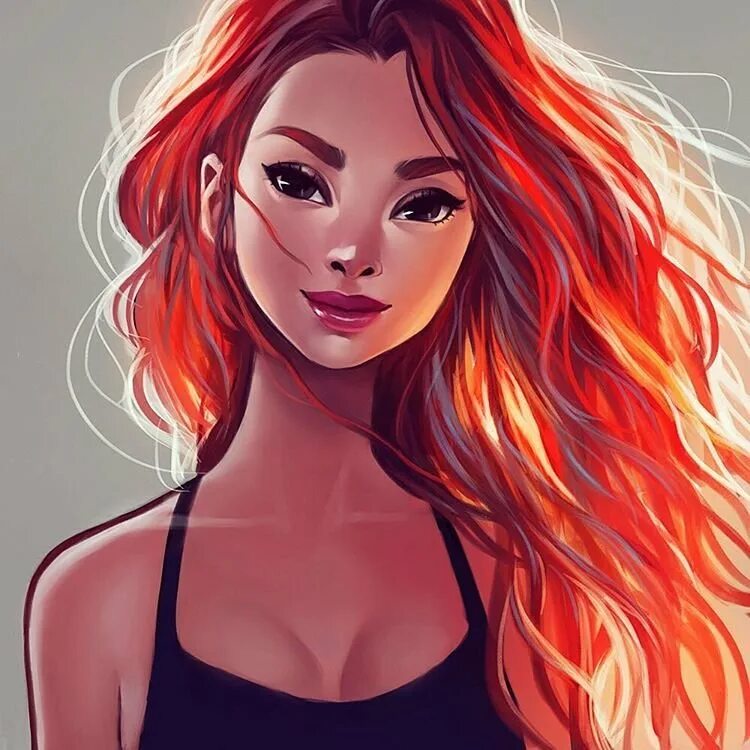 Рыжая девушка арт. Мультяшные девушки. Мультяшка с рыжими волосами. Рыжая девочка мультяшная.