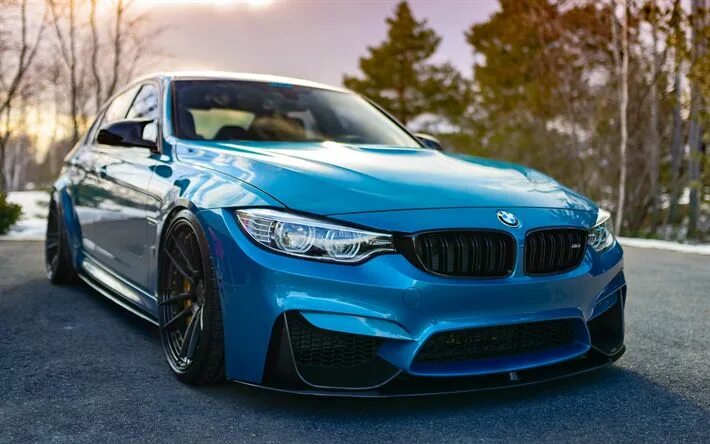 Download wallpapers BMW M3, 4k, tuning, E46, blue M3, german cars, blue E46, BMW
