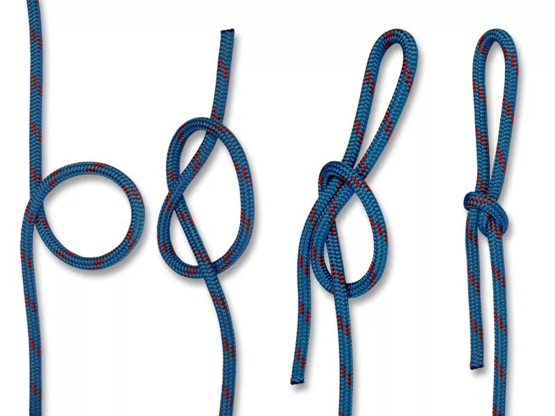 Мелкие узлы. Overhand Knot узел. Узел канадская восьмерка. Завязка узлов на верёвке. Узлы веревочные.