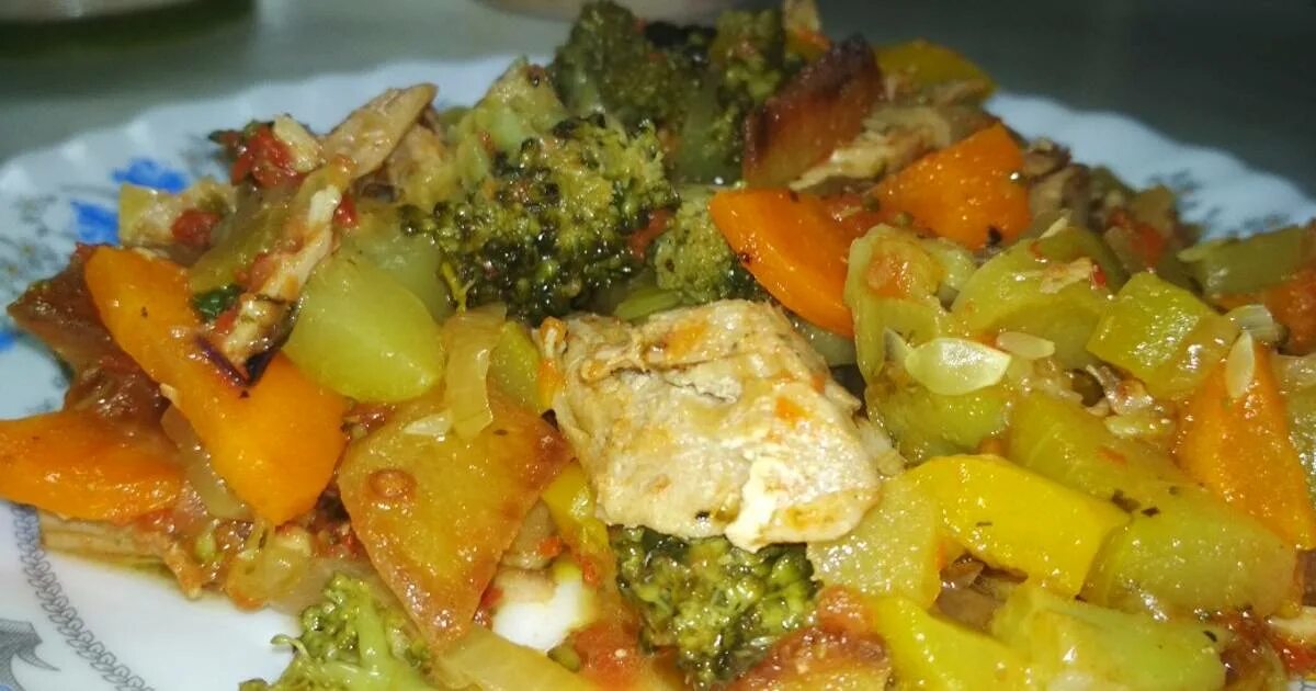 Овощное рагу с картошкой. Пошаговый рецепт овощного рагу с курицей. Овощное рагу при подагре. Рагу с копченой курицей. Рагу из птицы пф.