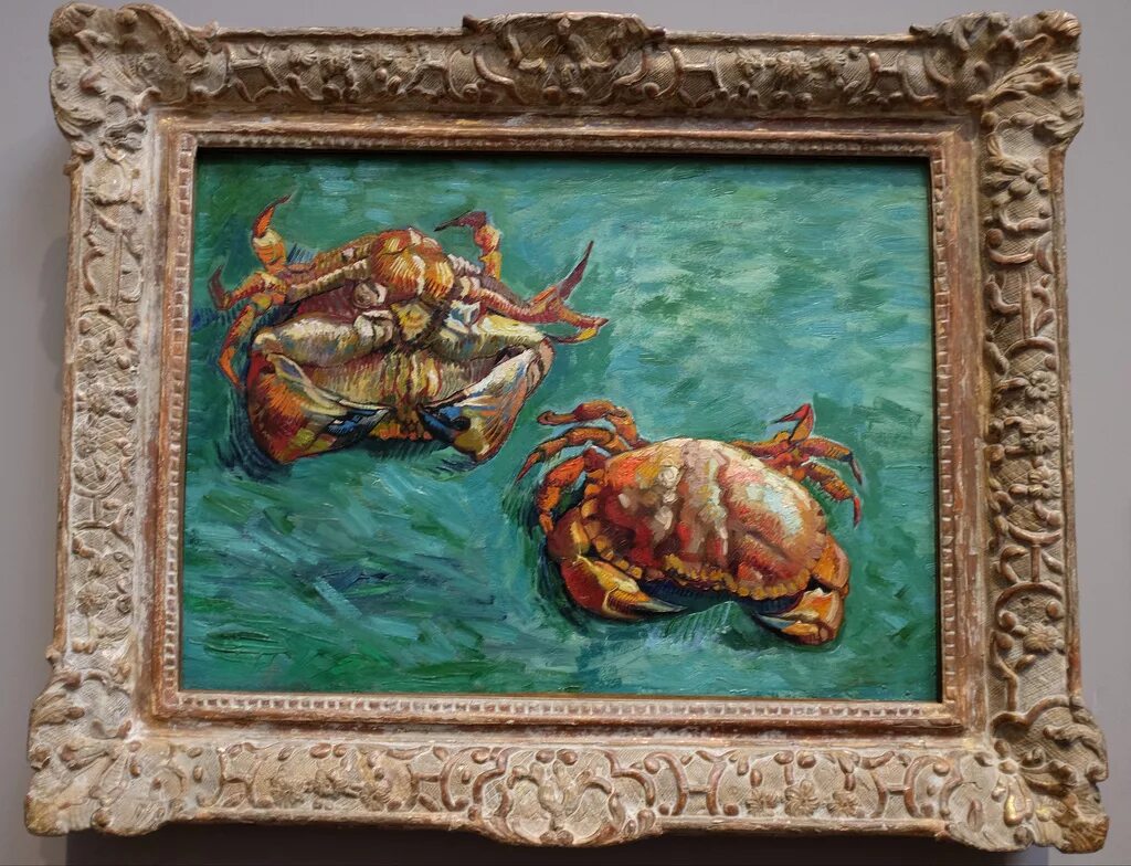 винсент ван гог краб, лежащий на спине. винсент ван гог два краба. картина крабы ван гог. ван гог натюрморты. краб живопись.