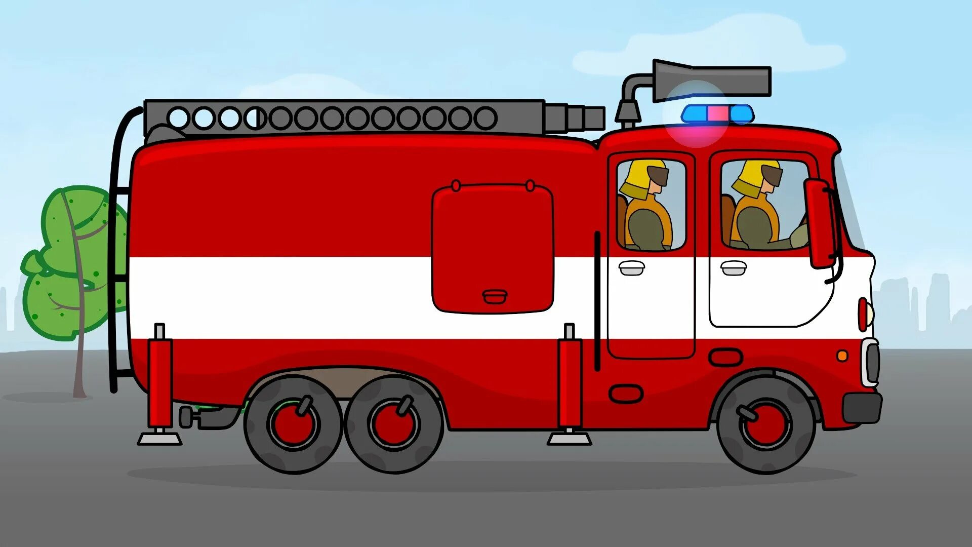 Пожарная машина. Пожарная машина для детей. Пожарная машина мультяшный.