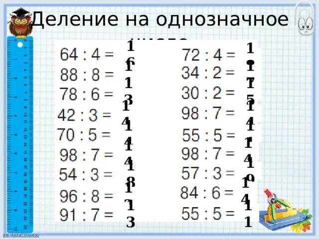 Карточки внетабличное умножение и деление