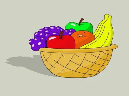 Корзинка фруктов нарисовать