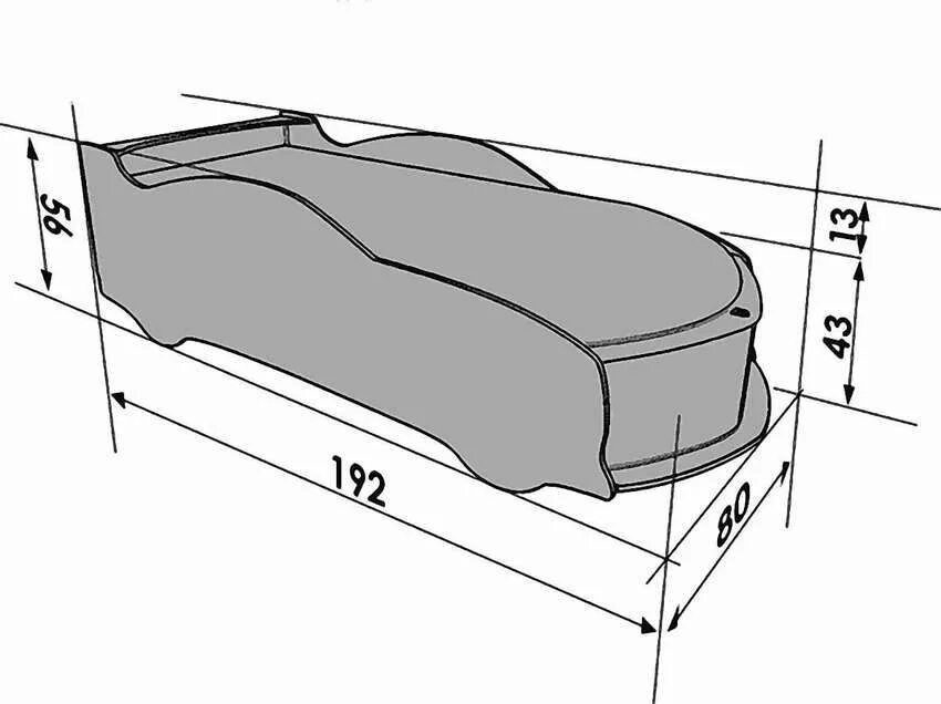Кровать машина Ауди N1 (Н1) объемная купить в Екатеринбурге по низкой цене