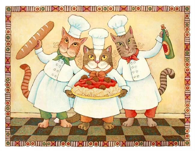 3 кота повар. Кот повар. Котенок Поваренок. Коты поварята. Кот в поварском колпаке.